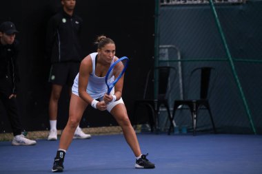 Sao Paulo (SP), 09 / 12 / 2025 - Tiantsoa Rakotomanga Rajaonah (FRA) ile Panna Udvardy (HUN) arasındaki maç, Sao Paulo 'daki SP Açık' ta, 12 Eylül 2025 tarihinde Villa-Lobos Park 'ta gerçekleşti. (leco viana\ yeni2))    