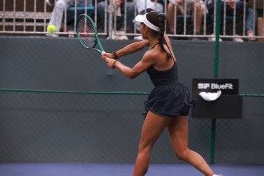 Sao Paulo (SP), 09 / 12 / 2025 - Tiantsoa Rakotomanga Rajaonah (FRA) ile Panna Udvardy (HUN) arasındaki maç, Sao Paulo 'daki SP Açık' ta, 12 Eylül 2025 tarihinde Villa-Lobos Park 'ta gerçekleşti. (leco viana\ yeni2))    