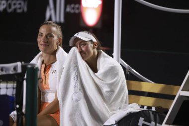 Sao Paulo (SP), 13 Eylül 2025 - Sao Paulo 'da oynanan SP Açık' ta Luisa Stefani (BRA) ve Timea Babos (HUN) ile Ingrid Martins (BRA) ve Laura Pigossi (BRA) karşı karşıya geldiler. (leco viana\ yeni2))    