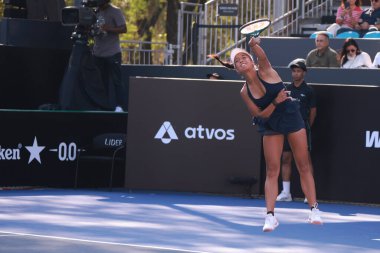 Sao Paulo (SP), 13 Eylül 2025 - Villa-Lobos Park 'ta oynanan SP Açık' ta Tiantsoa Rakotomanga Rajaonah (FRA) ile Janice Tjen (INA) karşılaşması. (leco viana\ yeni2))     