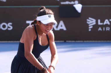 Sao Paulo (SP), 13 Eylül 2025 - Villa-Lobos Park 'ta oynanan SP Açık' ta Tiantsoa Rakotomanga Rajaonah (FRA) ile Janice Tjen (INA) karşılaşması. (leco viana\ yeni2))     