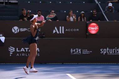 Sao Paulo (SP), 13 Eylül 2025 - Villa-Lobos Park 'ta oynanan SP Açık' ta Tiantsoa Rakotomanga Rajaonah (FRA) ile Janice Tjen (INA) karşılaşması. (leco viana\ yeni2))     