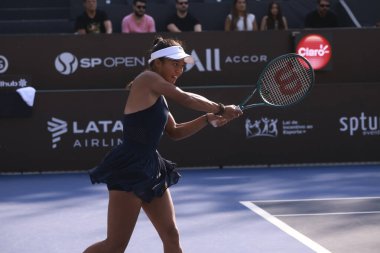 Sao Paulo (SP), 13 Eylül 2025 - Villa-Lobos Park 'ta oynanan SP Açık' ta Tiantsoa Rakotomanga Rajaonah (FRA) ile Janice Tjen (INA) karşılaşması. (leco viana\ yeni2))     