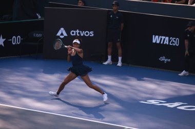 Sao Paulo (SP), 13 Eylül 2025 - Villa-Lobos Park 'ta oynanan SP Açık' ta Tiantsoa Rakotomanga Rajaonah (FRA) ile Janice Tjen (INA) karşılaşması. (leco viana\ yeni2))     