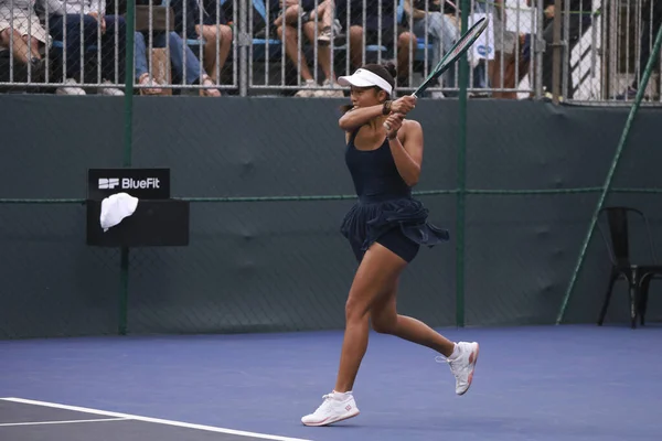 Sao Paulo (SP), 09 / 12 / 2025 - Tiantsoa Rakotomanga Rajaonah (FRA) ile Panna Udvardy (HUN) arasındaki maç, Sao Paulo 'daki SP Açık' ta, 12 Eylül 2025 tarihinde Villa-Lobos Park 'ta gerçekleşti. (leco viana\ yeni2))    