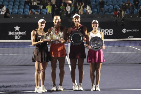 Sao Paulo (SP), 13 Eylül 2025 - Sao Paulo 'da oynanan SP Açık' ta Luisa Stefani (BRA) ve Timea Babos (HUN) ile Ingrid Martins (BRA) ve Laura Pigossi (BRA) karşı karşıya geldiler. (leco viana\ yeni2))    