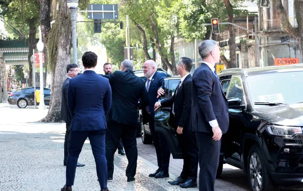 Rio de Janeiro (RJ), 16 Eylül 2025 - Mercosur delegeleri, Dışişleri Bakanı başkanlığında Rio de Janeiro şehir merkezindeki Itamaraty Anlaşması imzalama törenine geldiler. (YENİ HİKAYE))           