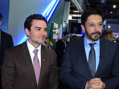 Sao Paulo (SP), 09 / 16 / 2025 - Sao Paulo Belediye Başkanı Ricardo Nunes ve Turizm Bakanı Celso Sabino, donanım, sistem ve turizm ve konukseverlik hizmetleri fuarının açılışına katıldılar. (Leandro Chemalle\ Yeni 2))          
