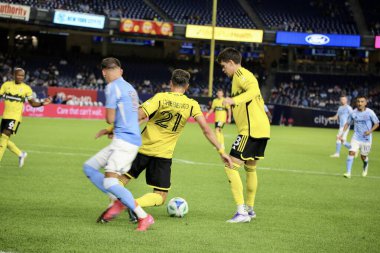 17 Eylül 2025, New York, ABD: M. Arfsten (# 27) New York 'taki Yankee Stadyumu' nda NYCFC ve Columbus Crew arasında oynanan futbol maçında. (niyi fote\ theenews2)