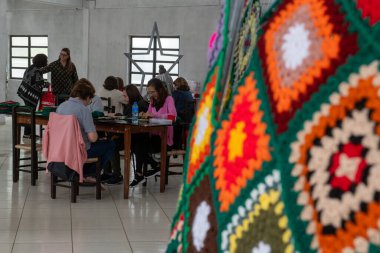 Rodeio (SC), 09 / 17 / 2025 - Christmas / Crochet Tree / SC - 12 binden biraz fazla nüfusa sahip Santa Catarina 'daki Rodeio kenti Brezilya' nın en büyük Noel ağacını hazırlıyor. (Richard ferrari.) (2nci bölüm))    