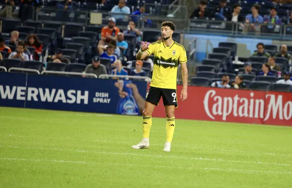 17 Eylül 2025, New York, ABD: Kolomb Ekibi 'nden Wessam Abou Ali (# 9), NYCFC ve Columbus Ekibi arasında oynanan maçta takım arkadaşlarıyla gol attı ve golünü attı. (niyi fote\ theenews2)