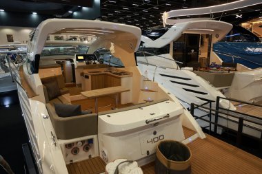 Sao Paulo (SP), 18 Eylül 2025 - Latin Amerika 'nın en büyük denizcilik olayı olan Sao Paulo Boat Show 2025, bu Perşembe açıldı ve sergilenen 170 tekneyle 23 Eylül' e kadar devam etti. (leco viana\ yeni2))           
