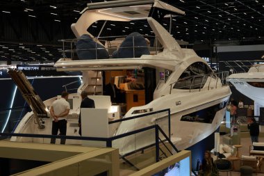 Sao Paulo (SP), 18 Eylül 2025 - Latin Amerika 'nın en büyük denizcilik olayı olan Sao Paulo Boat Show 2025, bu Perşembe açıldı ve sergilenen 170 tekneyle 23 Eylül' e kadar devam etti. (leco viana\ yeni2))           