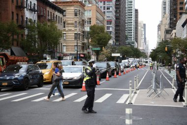 22 Eylül, New York, ABD: BM genel merkezinde 80. Birleşmiş Milletler Genel Kurulu nedeniyle Manhattan 'ın her yerinde yoğun trafik yaşandı