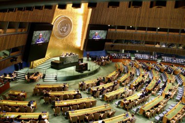 Filistin Sorununun Barışçıl Çözümlenmesi ve İki Devletin Çözümünün Uygulanması İçin Üst Düzey Uluslararası Konferans. 22 Eylül 2025, New York, ABD: Üst düzey Uluslararası Konferans delegeleri