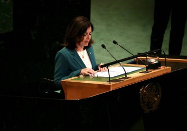 Filistin Sorununun Barışçıl Çözümlenmesi ve İki Devletin Çözümünün Uygulanması İçin Üst Düzey Uluslararası Konferans. 22 Eylül 2025, New York, ABD: Imma Tor Faus, Dışişleri Bakanı (niyi fote / thews2)