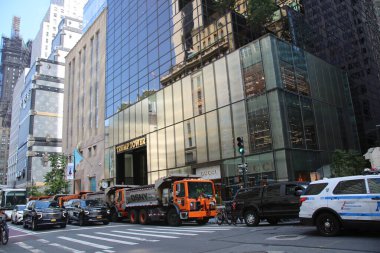 ABD Başkanı Donald Trump 'ın New York' ta bulunduğu Trump Tower 'daki sıkı güvenlik önlemleri. 23 Eylül 2025, New York, ABD: Trump Tower 'da sıkı bir güvenlik önlemleri var. 
