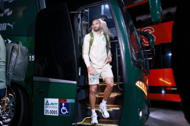 Sao Paulo (SP), 09 / 24 / 2025 Weverton Palmeiras takımının Palmeiras (BRA) ve River Plate (ARG) arasındaki maç için stadyuma gelişi, Copa Libertadores 'in (leco viana / thenews2)