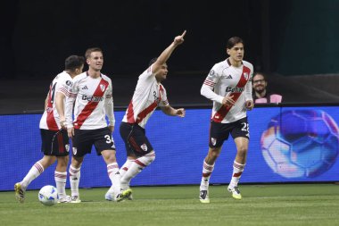 Sao Paulo (SP), 9 / 24 / 2025 River Plate takımının Maximiliano Salas skoru ve Copa Libertadores 'in (leco viana / theenews2) ikinci ayağı için geçerli olan Palmeiras (BRA) maçındaki golünü kutluyor.)