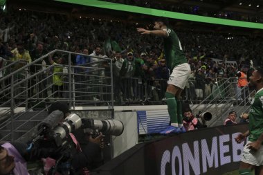 Sao Paulo (SP), 9 / 24 / 2025 Palmeiras 'lı Flaco Lopez, Copa Libertadores' in (leco viana / thenews2) ikinci ayağı için geçerli olan River Plate (ARG) maçında ikinci golünü atıyor.)