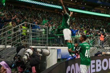 Sao Paulo (SP), 9 / 24 / 2025 Palmeiras 'lı Flaco Lopez, Copa Libertadores' in (leco viana / thenews2) ikinci ayağı için geçerli olan River Plate (ARG) maçında ikinci golünü atıyor.)