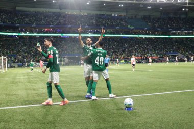 Sao Paulo (SP), 9 / 24 / 2025 Palmeiras 'lı Flaco Lopez, Copa Libertadores' in (leco viana / thenews2) ikinci ayağı için geçerli olan River Plate (ARG) maçında ikinci golünü atıyor.)