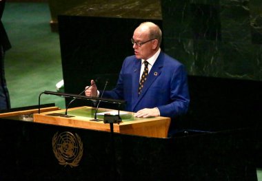 24 Eylül 2025, New York, ABD: Monako Prensi II. Alberto, New York 'taki BM karargahında düzenlenen UNGA 80 Genel Kurul Toplantısında şu tema yer aldı: Birlikte daha iyi (niyi fote / theenews2)