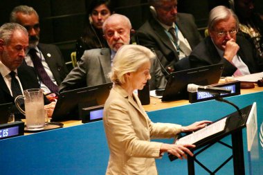 24 Eylül 2025, New York, ABD: Avrupa Birliği Başkanı Ursula von der Leyen, UNGA 80 Genel Kurul Toplantısı (niyi fote / theenews2)
