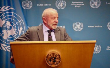 Brezilya Cumhurbaşkanı Lula ile BM 'de basın toplantısı. 24 Eylül 2025, New York, ABD: Birleşmiş Milletler Genel Merkezi 'nde UNGA 80 sırasında Brezilya Cumhurbaşkanı Luiz Inacio Lula da Silva ile Basın Brifingi. (niyi fote / the new ws2)