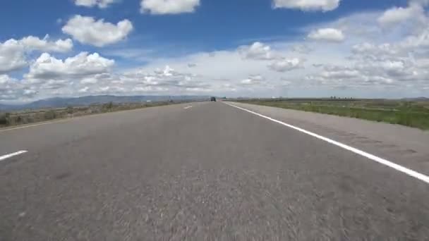 Highway Driving Time Lapse Angolo Della Fotocamera Circa Pollici Dalla — Video Stock