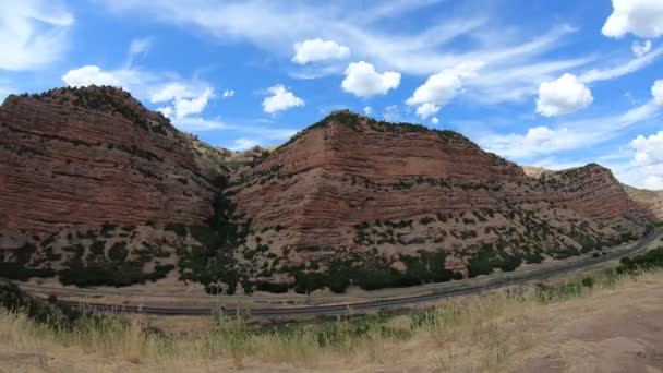 Time Lapse Filmato Scogliere Rosse Frastagliate Echo Canyon Utah Usa — Video Stock