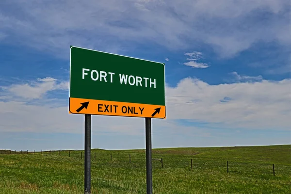Fort Worth Green Board Auf Dem Hintergrund Des Himmels — Stockfoto