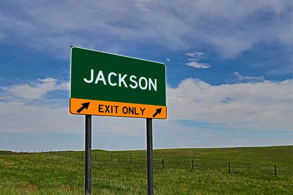 Gökyüzü Arkaplanı Üzerine Jackson Yeşil Tahtası — Stok fotoğraf