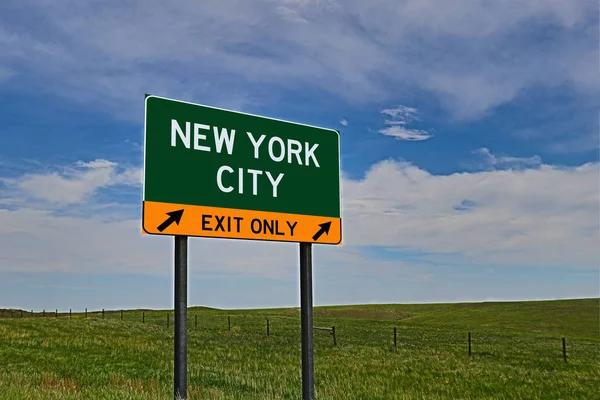 New York City Green Board Сайті Sky Background — стокове фото