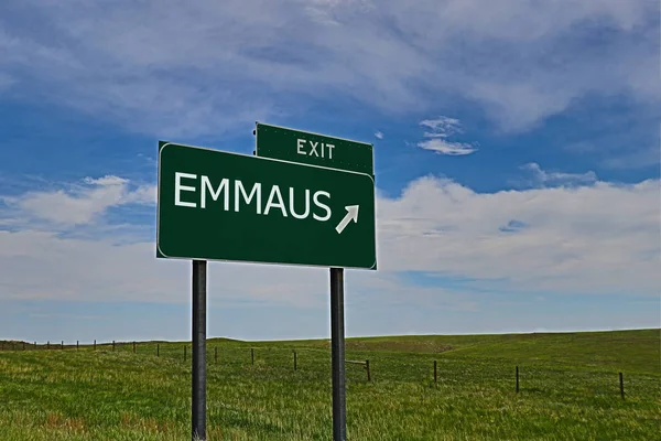 Οδική Σήμανση Δρόμος Προς Emmaus Εικόνα Αρχείου