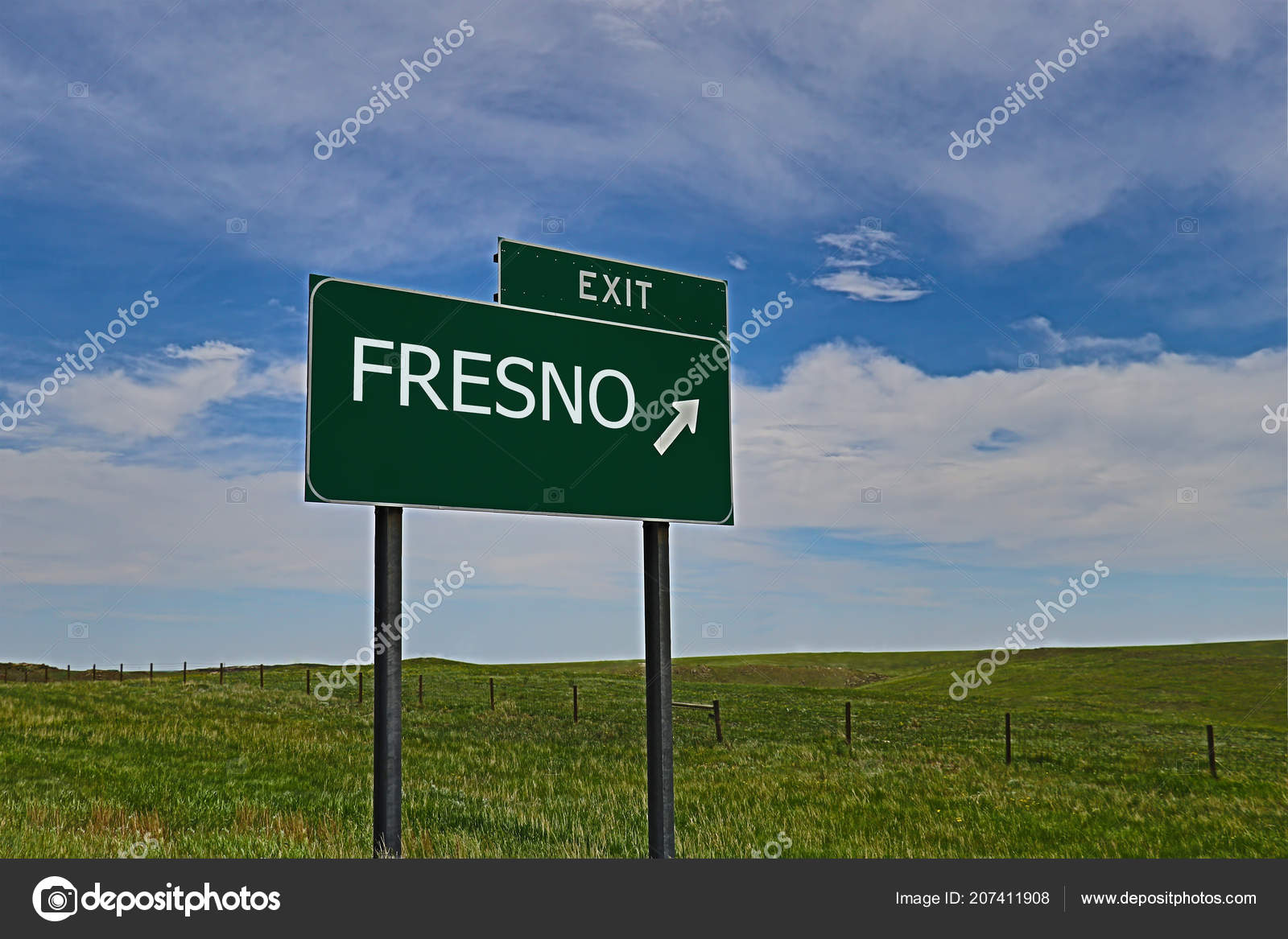 Fresno Green Board Sky Background Stock Photo by ©DakotaStudios 207411908