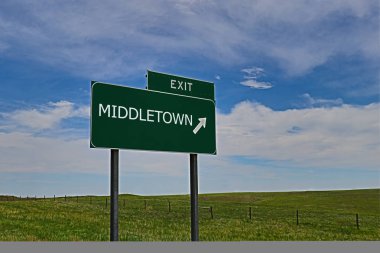 Gökyüzü Arkaplanı 'nda Orta Kent Yeşil Tahtası