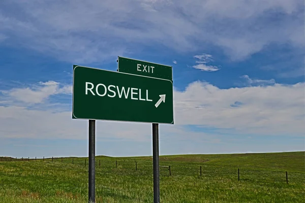 Road Sign Direction Way Roswell — Stock Photo, Image