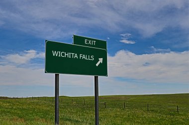  WICHITA Gökyüzü Arkaplanı Üzerine Yeşil Tahta Düşüyor