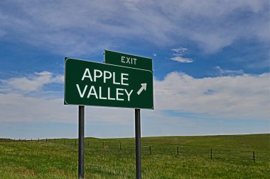 APPLE VALLEY Gökyüzü Arkaplanı Yeşil Tahtası