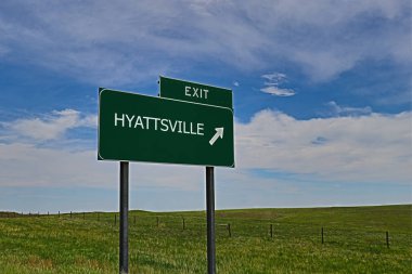 Gökyüzü Arkaplanı Üzerine HYATTSVILLE Yeşil Tahta