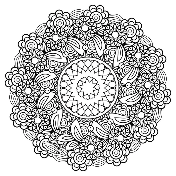 Florales Mandala-Muster — Stockvektor