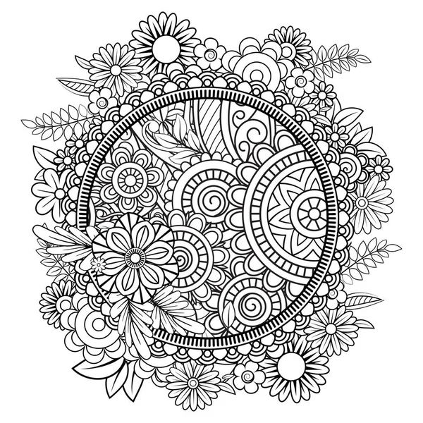 Mandala květinový vzor — Stockový vektor