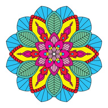 Renkli çiçek mandala