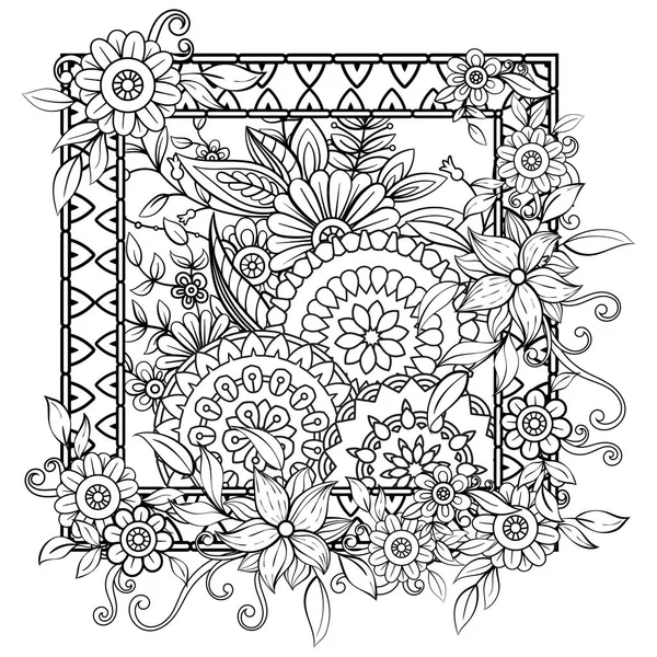 Florales Mandala-Muster — Stockvektor