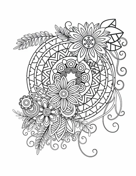 Padrão de Mandala floral — Vetor de Stock