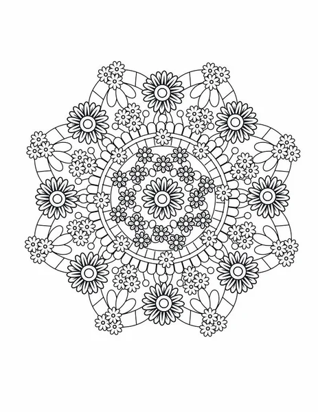 Virágmintával Mandala mintával — Stock Vector