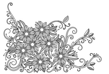 çiçek boyama sayfası