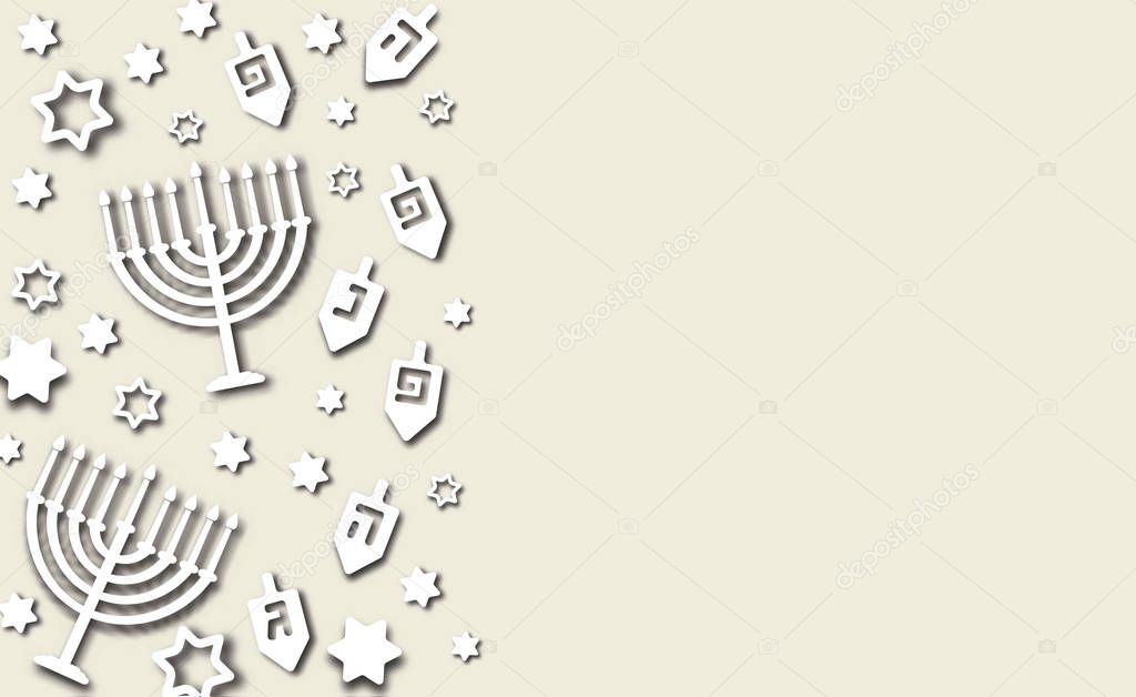 Hanukkah background paper cut design