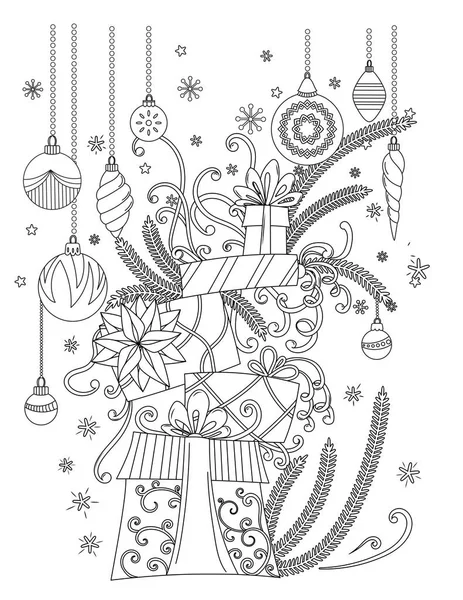 Christmas coloring page — Stock Vector